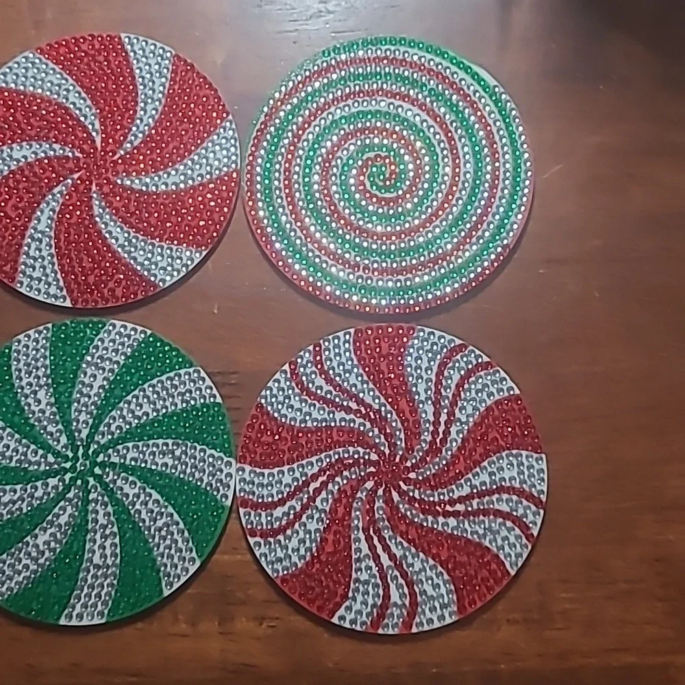 Rhinestone Christmas Coasters - Picture 3 of 14